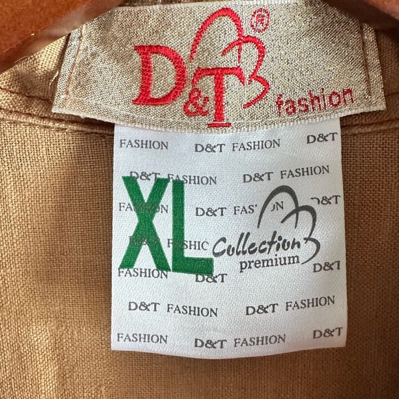 Linen, midi length, shirt dress with embroidered crane. Size XL - Picture 4 of 10